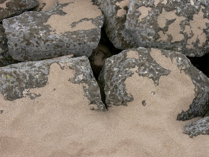 rocks and sand