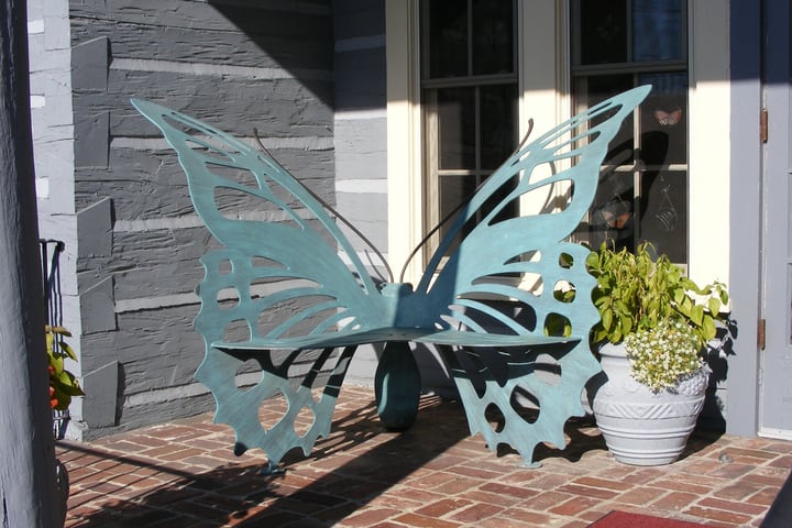 butterfly garden bench