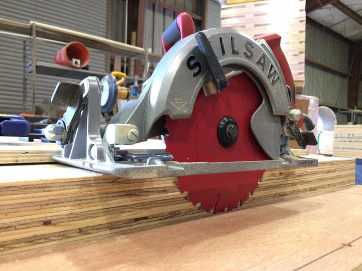 circular saw cutting through thickest boards