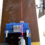circular saw with laser in use