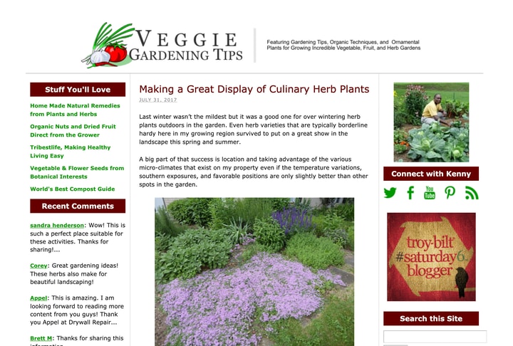 el mejor sitio web de consejos de jardinería vegetariana