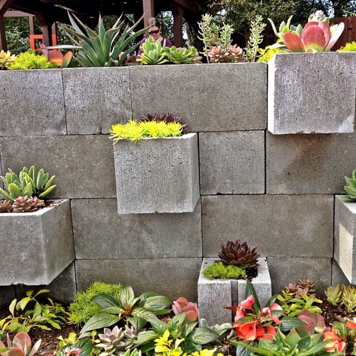 cinder block wall planter