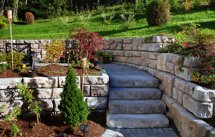 concrete retaining wall garden