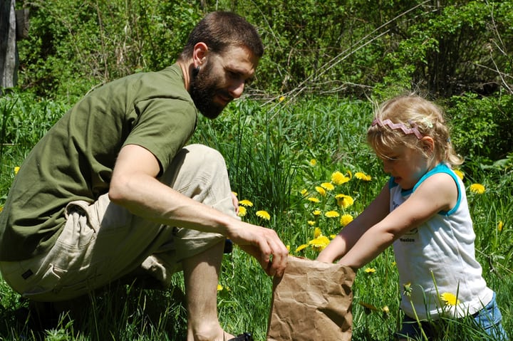 family spring gardening