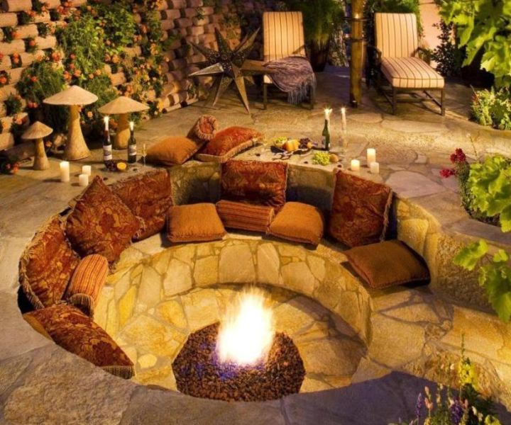 sunken fire pit ideas