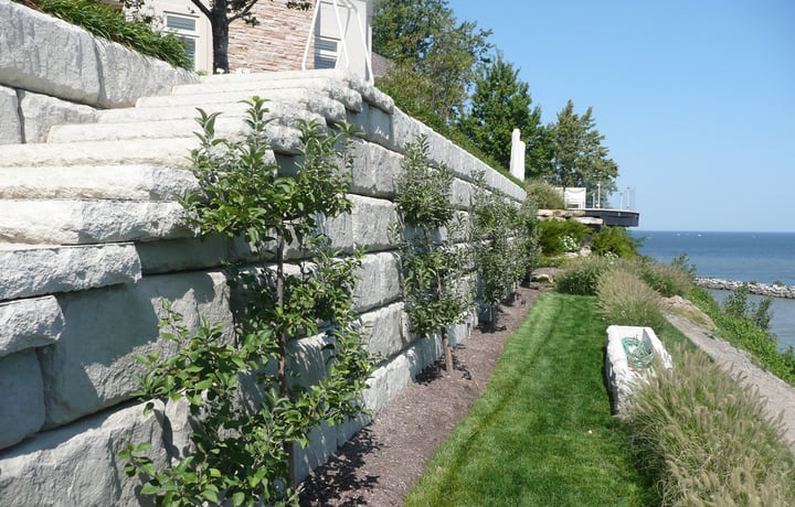 rock retaining wall garden