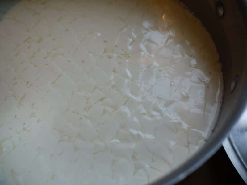 cutting the milk curds